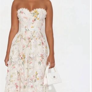 Floral Strapless Dress